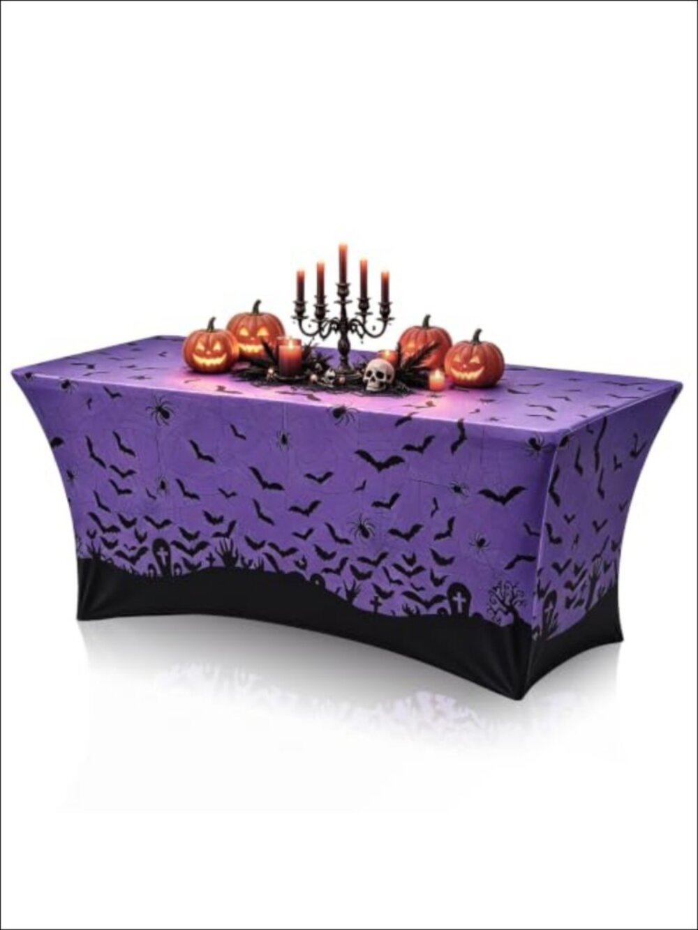 Stretch Spandex Halloween Tablecloth 72x30 Fitted Rectangular Table Cover